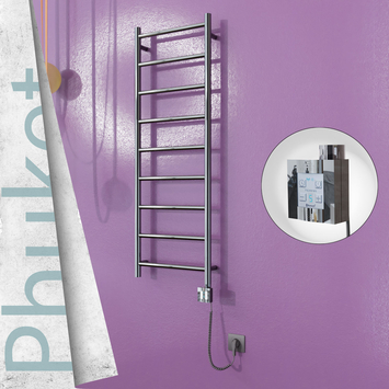 Radiva - Phuket Elektrikli Paslanmaz Çelik Havlupan 400x1200 Ayna Polisaj (KTX4 Termostat) 200W Spiral Kablolu