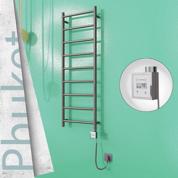 Radiva - Phuket Elektrikli Paslanmaz Çelik Havlupan 400x1200 Satin Polisaj (KTX3 Termostat) 200W Spiral Kablolu