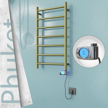 Radiva - Phuket Elektrikli Paslanmaz Çelik Havlupan 400x800 Altın (Musa Termostat) 200W