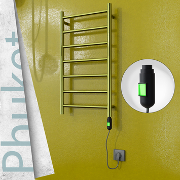  - PHUKET Elektrikli Paslanmaz Çelik Havlupan 400x800 Altın (On/Off Düğmeli) 200W