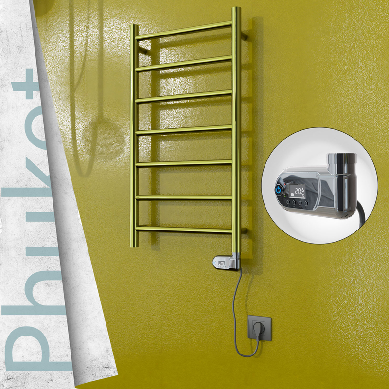PHUKET Elektrikli Paslanmaz Çelik Havlupan 400x800 Altın (Thesis Termostat) 200W