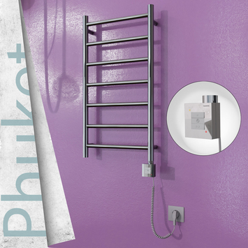 Radiva - Phuket Elektrikli Paslanmaz Çelik Havlupan 400x800 Ayna Polisaj (KTX1 Termostat) 200W Spiral Kablolu