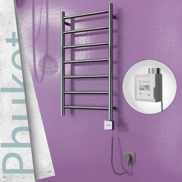 Radiva - Phuket Elektrikli Paslanmaz Çelik Havlupan 400x800 Ayna Polisaj (KTX3 Termostat) 200W Spiral Kablolu