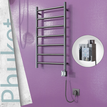 Radiva - Phuket Elektrikli Paslanmaz Çelik Havlupan 400x800 Ayna Polisaj (KTX4 Termostat) 200W Spiral Kablolu