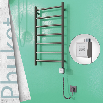 Radiva - Phuket Elektrikli Paslanmaz Çelik Havlupan 400x800 Satin Polisaj (KTX3 Termostat) 200W Spiral Kablolu
