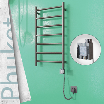 Radiva - Phuket Elektrikli Paslanmaz Çelik Havlupan 400x800 Satin Polisaj (KTX4 Termostat) 200W Spiral Kablolu