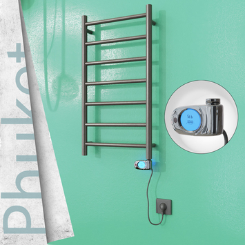 Radiva - Phuket Elektrikli Paslanmaz Çelik Havlupan 400x800 Satin Polisaj (Musa Termostat) 200W