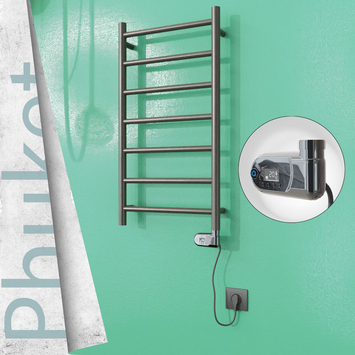  - PHUKET Elektrikli Paslanmaz Çelik Havlupan 400x800 Satin Polisaj (Thesis Termostat) 200W