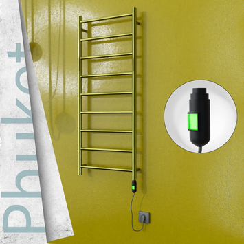 Radiva - Phuket Elektrikli Paslanmaz Çelik Havlupan 500x1200 Altın (On/Off Düğmeli) 200W
