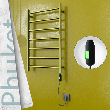 Radiva - Phuket Elektrikli Paslanmaz Çelik Havlupan 500x800 Altın (On/Off Düğmeli) 200W