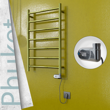 Radiva - Phuket Elektrikli Paslanmaz Çelik Havlupan 500x800 Altın (Thesis Termostat) 200W