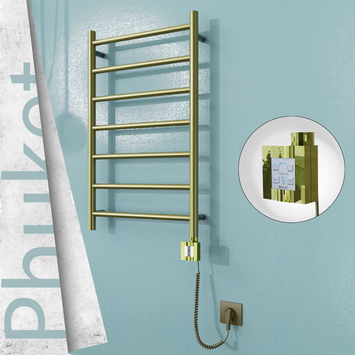 - PHUKET Elektrikli Paslanmaz Çelik Havlupan 500x800 Satine Altın (KTX4 Termostat) 200W Spiral Kablolu  - PHUKET Elektrikli Paslanmaz Çelik Havlupan 500x800 Satine Altın (KTX4 Termostat) 200W Spiral Kablolu