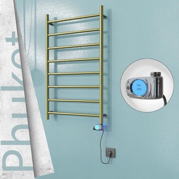 Radiva - Phuket Elektrikli Paslanmaz Çelik Havlupan 600x1000 Altın (Musa Termostat) 200W