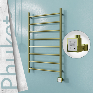 Radiva - Phuket Elektrikli Paslanmaz Çelik Havlupan 600x1000 Satine Altın (KTX3 Termostat) 200W