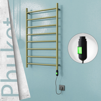  - PHUKET Elektrikli Paslanmaz Çelik Havlupan 600x1000 Satine Altın (On/Off Düğmeli) 200W