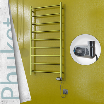Radiva - Phuket Elektrikli Paslanmaz Çelik Havlupan 600x1200 Altın (Thesis Termostat) 300W