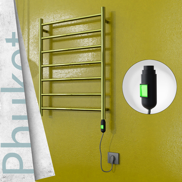  - PHUKET Elektrikli Paslanmaz Çelik Havlupan 600x800 Altın (On/Off Düğmeli) 200W