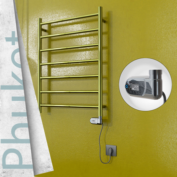  - PHUKET Elektrikli Paslanmaz Çelik Havlupan 600x800 Altın (Thesis Termostat) 200W