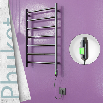  - Phuket Stainless Steel Electric Towel Warmer 500x800 Polished Finish (On/Off) 200 W