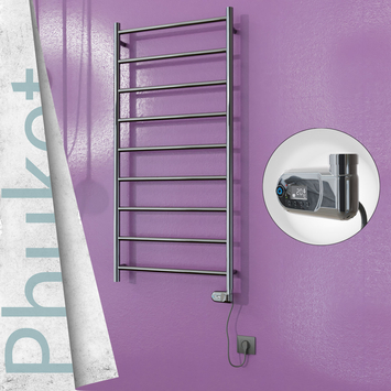 - Phuket Stainless Steel Electric Towel Warmer 600x1200 Polished Finish (Thesis Thermostat) 200 W  - Phuket Stainless Steel Electric Towel Warmer 600x1200 Polished Finish (Thesis Thermostat) 200 W