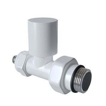 Radiva - Radiator Valve 1/2'' Blanc Straight Pex (Metal Head 16x2 Connection)