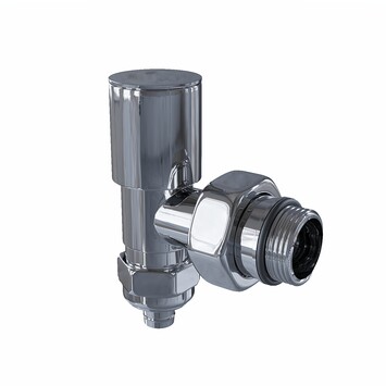 Radiva - Radiator Valve 1/2'' Chrome Corner Pex (Metal Head 16x2 Connection)