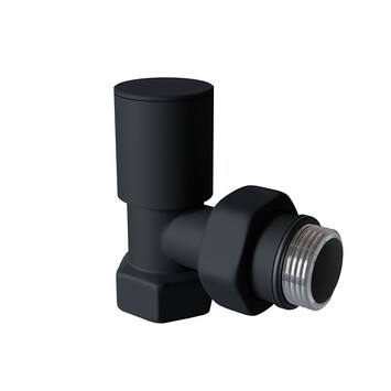 Radiva - Radiator Valve 1/2'' Noir Corner (Metal Head)