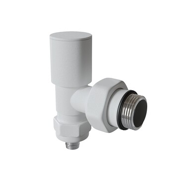 Radiva - Radiator Valve 1/2'' Texture Blanc Corner Pex (Metal Head 16x2 Connection)