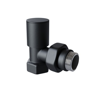 Radiva - Radiator Valve 1/2'' Texture Noir Corner (Metal Head)