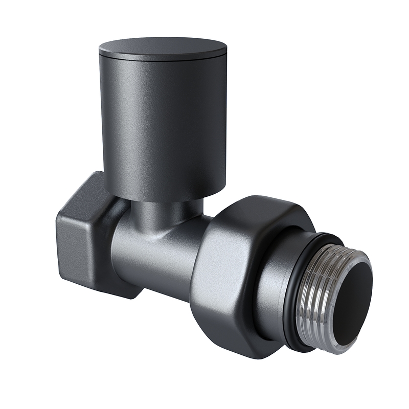 Radiator Valve 1/2'' Dark Anthracite Straight (Metal Head)