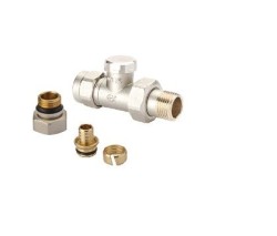 Radiva - Radyatör Dönüş Vanası 1/2'' Düz (16*2mm Boru Bağl. Rakorlu)