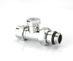 Radiva - Radyatör Dönüş Vanası 1/2'' Krom Düz (16*2mm Boru Bağl. Rakorlu)