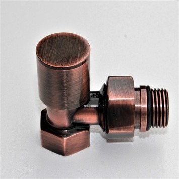 Radiva - Radyatör Vanası 1/2'' Bakır Eskitme Köşe (Metal Volanlı)