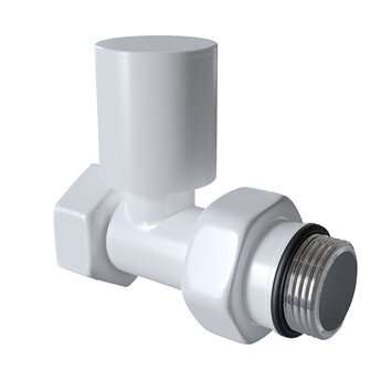 Radiva - Radiator Valve 1/2'' White Straight (Metal Head)
