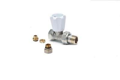 Radyatör Vanası 1/2'' Düz Pex (16*2mm Boru Bağl. Rakorlu)
