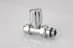 Radiva - Radyatör Vanası 1/2'' Krom Düz Pex (Plastik Vol.16*2mm Boru Bağl. Rakorlu)