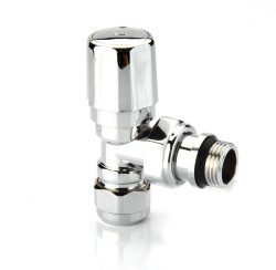 Radiva - Radyatör Vanası 1/2'' Krom Köşe (Plastik Vol.17*2mm Boru Bağl. Rakorlu)