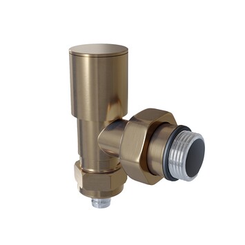 Radiva - Radyatör Vanası 1/2'' Mat Nikel Köşe Pex (Metal Volanlı 16*2mm Boru Bağl. Rakorlu)