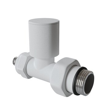 Radiva - Radiator Valve 1/2'' Texture Blanc Straight Pex (Metal Head 16x2 Connection)