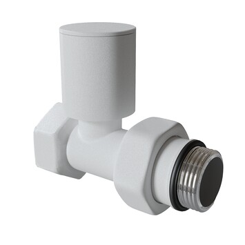 Radiva - Radiator Valve 1/2'' Texture White Straight (Metal Head)