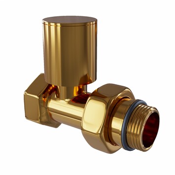 Radiva - Radiator Valve 1/2'' Gold Straight (Metal Head)
