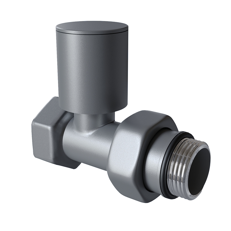 Radyatör Vanası 1/2'' Antrasit Düz (Metal Volanlı)