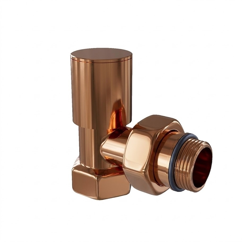 Radyatör Vanası 1/2'' Rose Gold Köşe (Metal Volanlı)