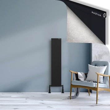 Radiva - Rio Dekoratif Alüminyum Radyatör 1200x304 Siyah