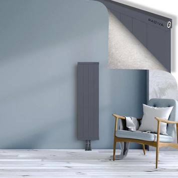 RIO Dekoratif Alüminyum Radyatör 1200x404 Antrasit - Thumbnail