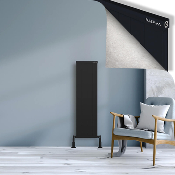 Radiva - Rio Dekoratif Alüminyum Radyatör 1200x404 Siyah