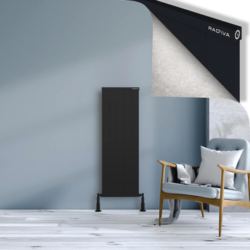 Radiva - Rio Dekoratif Alüminyum Radyatör 1200x504 Siyah