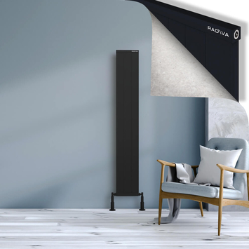 Radiva - Rio Dekoratif Alüminyum Radyatör 1600x304 Siyah