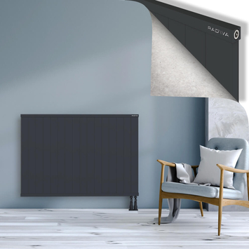 RIO Dekoratif Alüminyum Radyatör 900x1604 Koyu Antrasit - Thumbnail