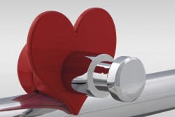 Rob Hook for Towel Warmers H03 Metal Heart Rouge-Chrome - Thumbnail